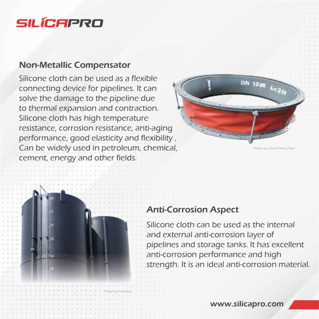 silicone cloth anti corrosion, non metalic compensator