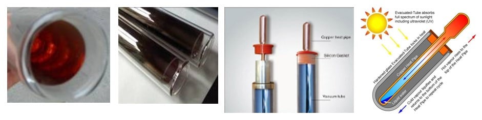 vacuum tube and copper heat pipe